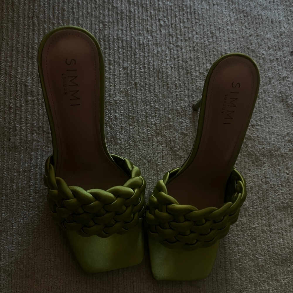 Green Braided Women's Heels